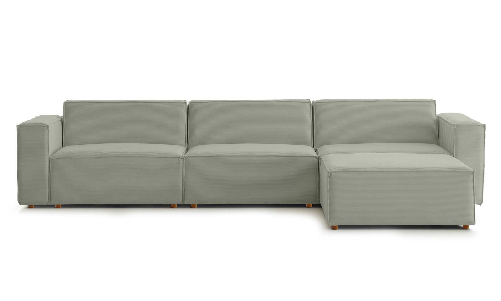 Asana 3 Tekli Puf Fitilli Kadife Su Yeşili - 1