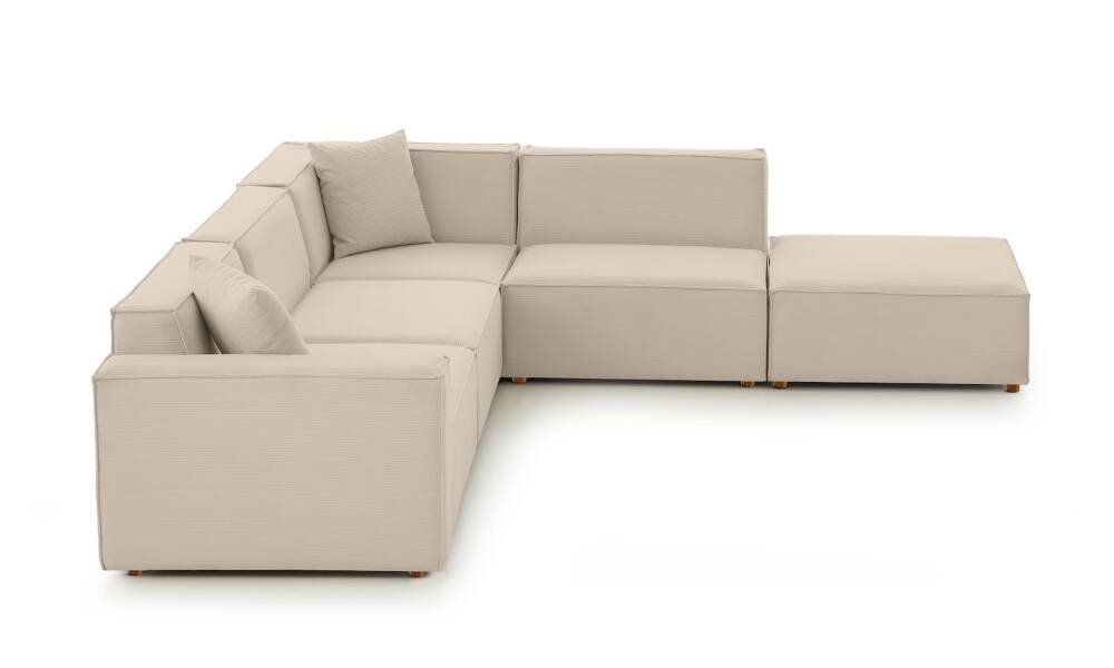 Asana 3TekliKosePuf FitilliKadife Vizon