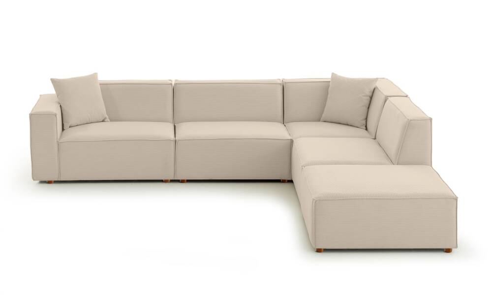 Asana 3TekliKosePuf FitilliKadife Vizon - 3