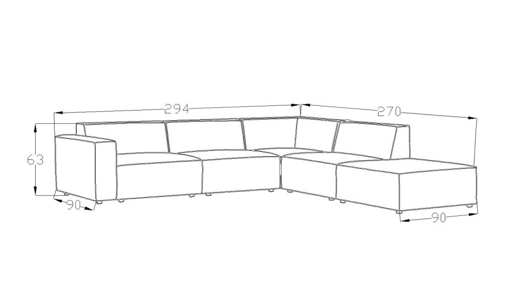 Asana 3 Tekli Köşe Puf - 5
