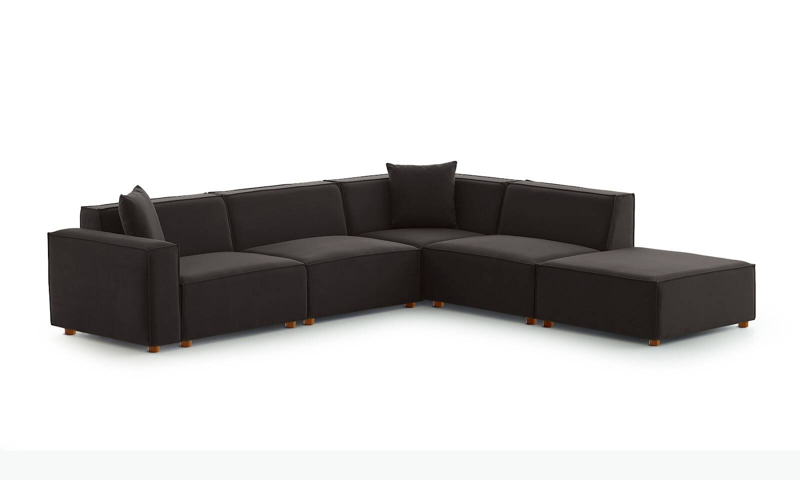 Asana 3TekliKosePuf Kadife Antrasit - 1