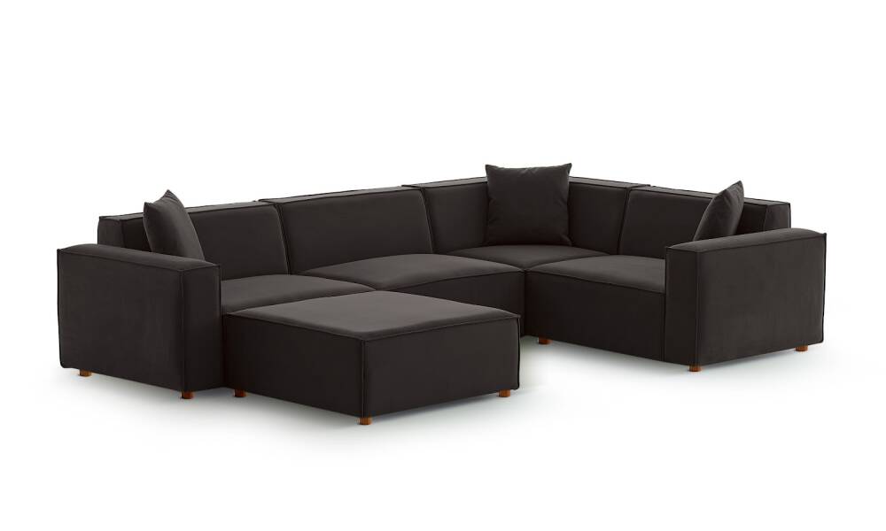 Asana 3TekliKosePuf Kadife Antrasit (1)