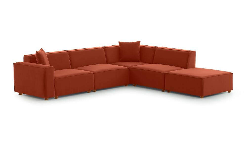 Asana 3TekliKosePuf Kadife Kiremit (1)