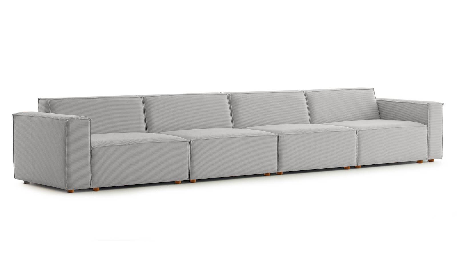 Asana 4 Tekli Fitilli Kadife Gri - 6