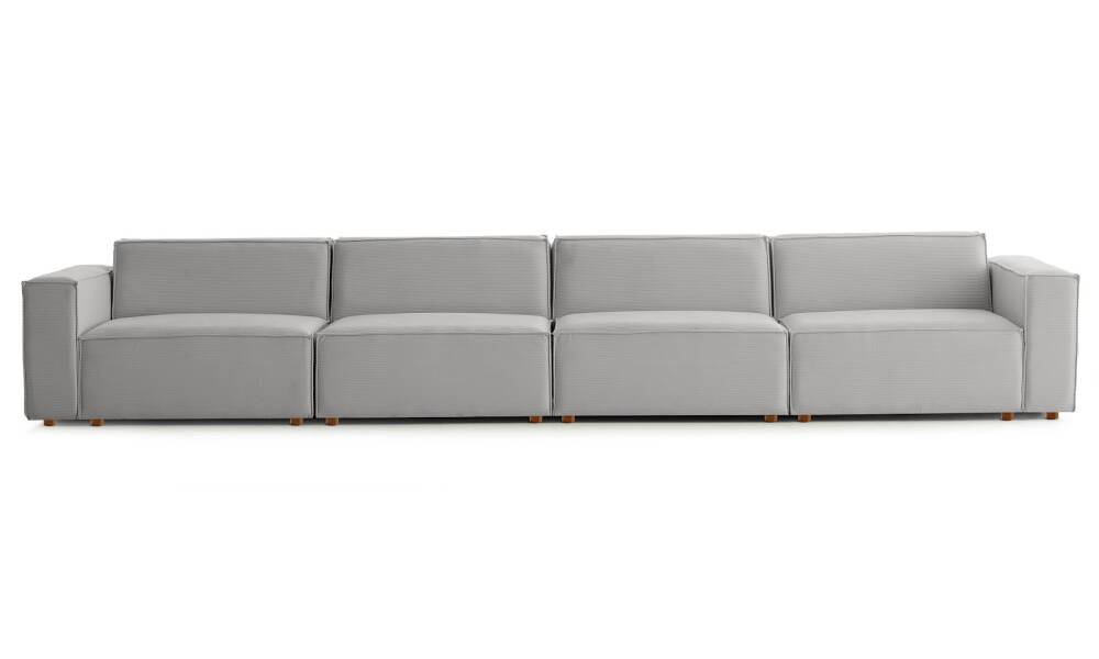 Asana 4 Tekli Fitilli Kadife Gri