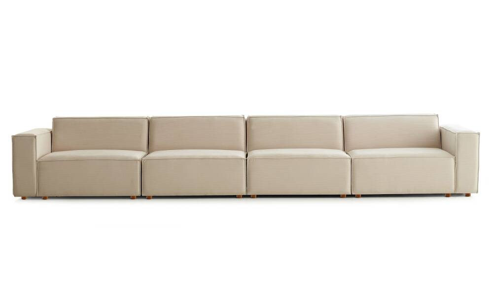 Asana 4 Tekli Fitilli Kadife Krem