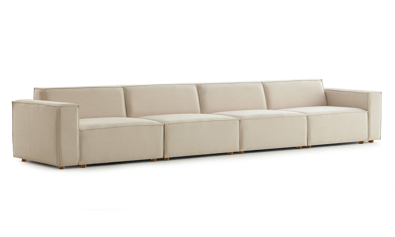 Asana 4 Tekli Fitilli Kadife Krem - 5