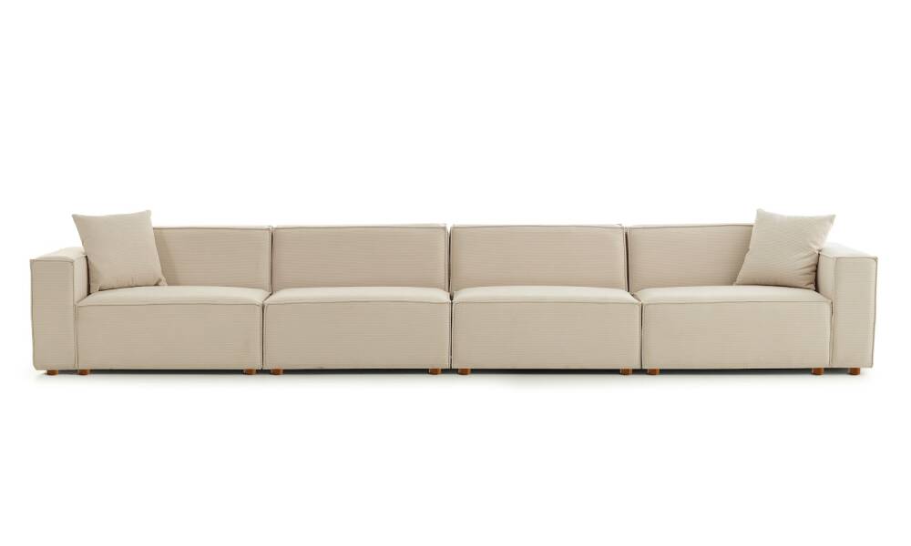 Asana 4 Tekli Fitilli Kadife Krem - 4