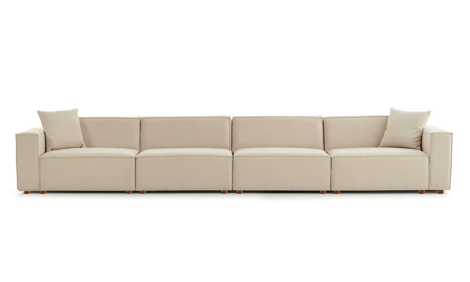 Asana 4 Tekli Fitilli Kadife Krem - 4