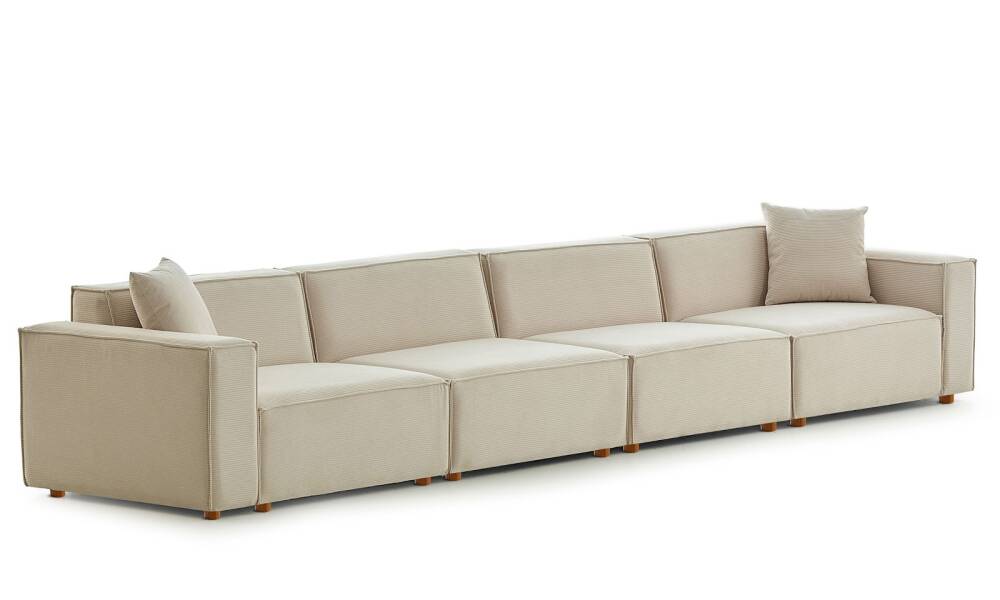 Asana 4 Tekli Fitilli Kadife Krem - 7