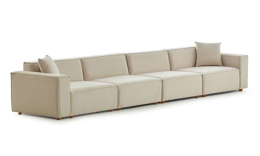 Asana 4 Tekli Fitilli Kadife Krem - 8