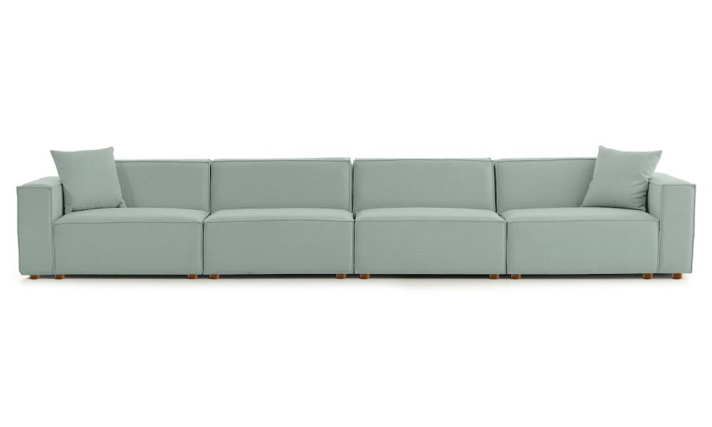 Asana 4 Tekli Fitilli Kadife Pastel Mavi - 6