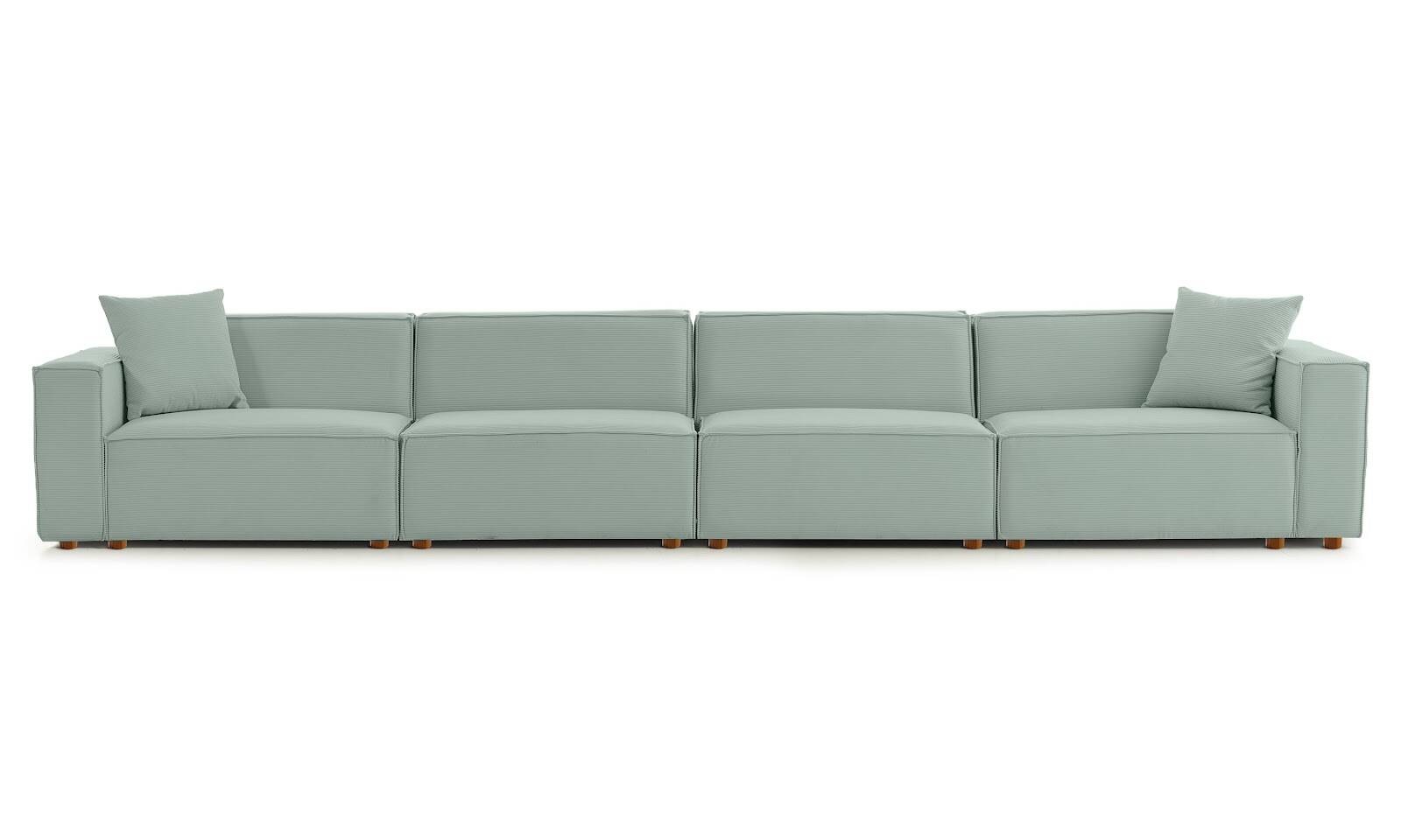 Asana 4 Tekli Fitilli Kadife Pastel Mavi - 6