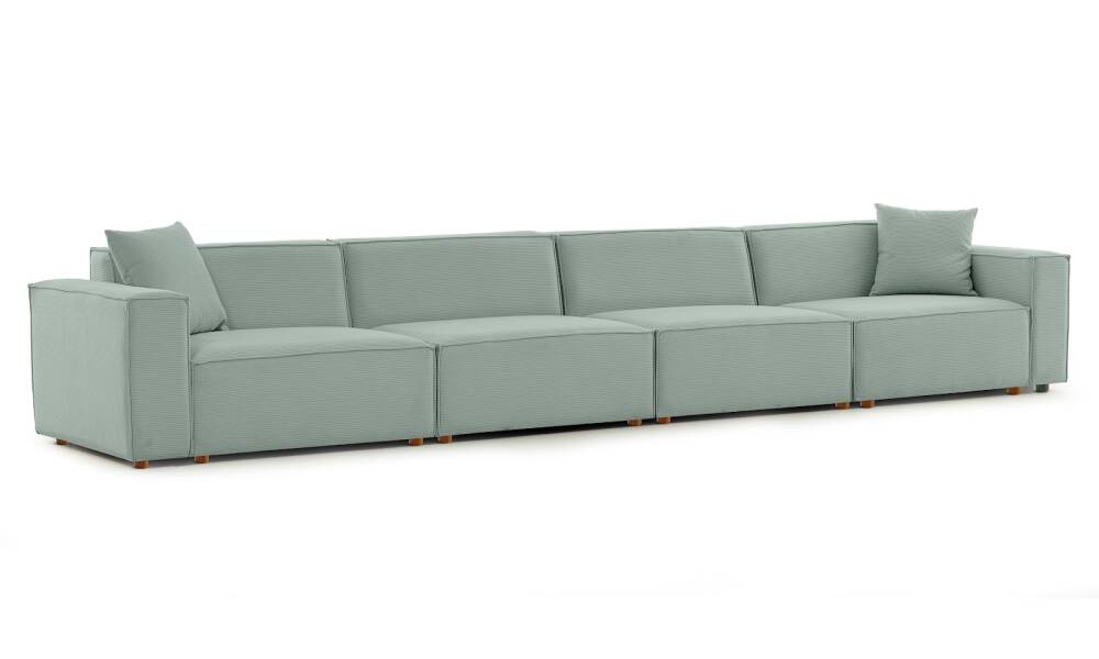 Asana 4 Tekli Fitilli Kadife Pastel Mavi - 4