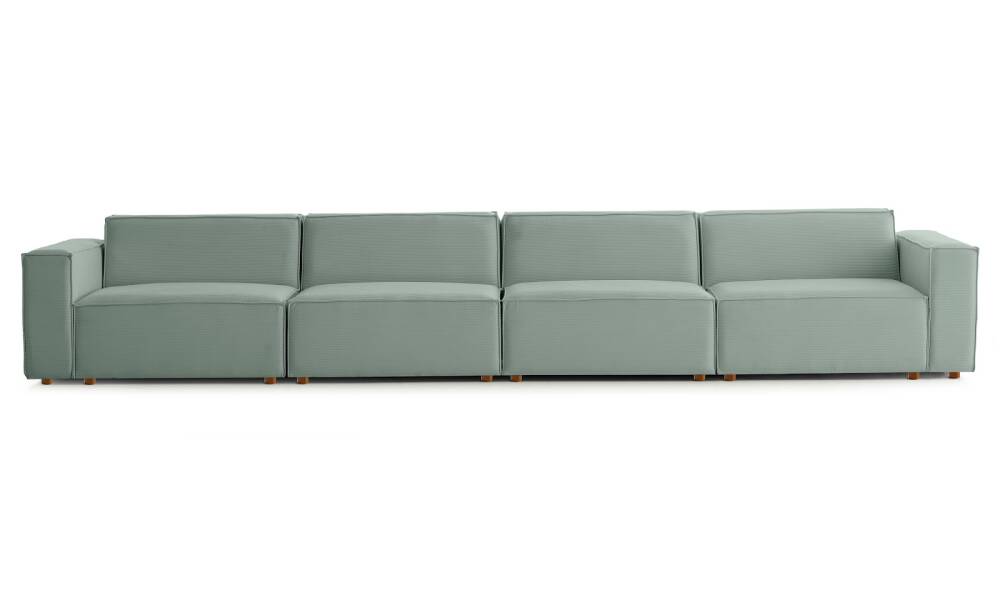 Asana 4 Tekli Fitilli Kadife Pastel Mavi