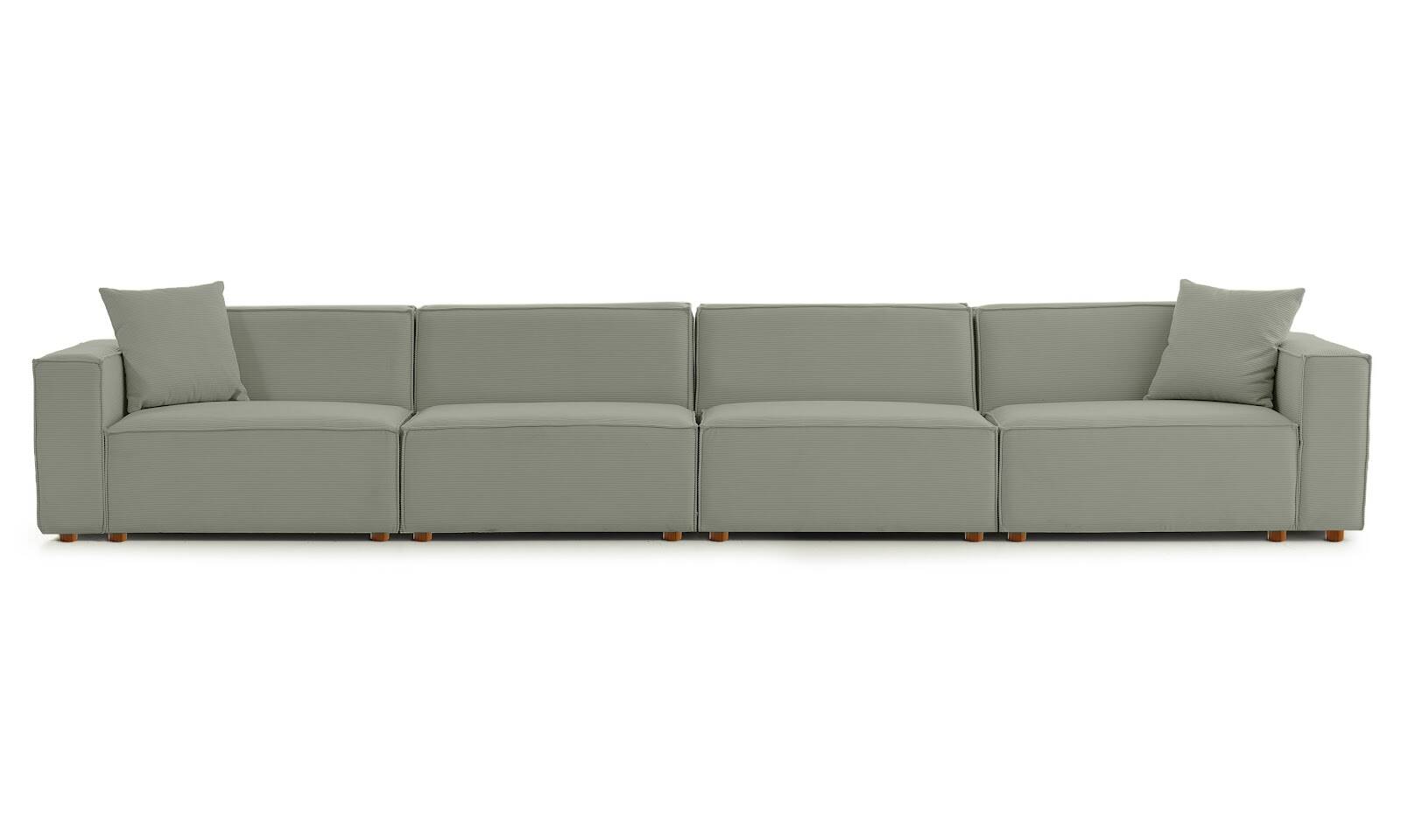 Asana 4 Tekli Fitilli Kadife Su Yeşili - 5