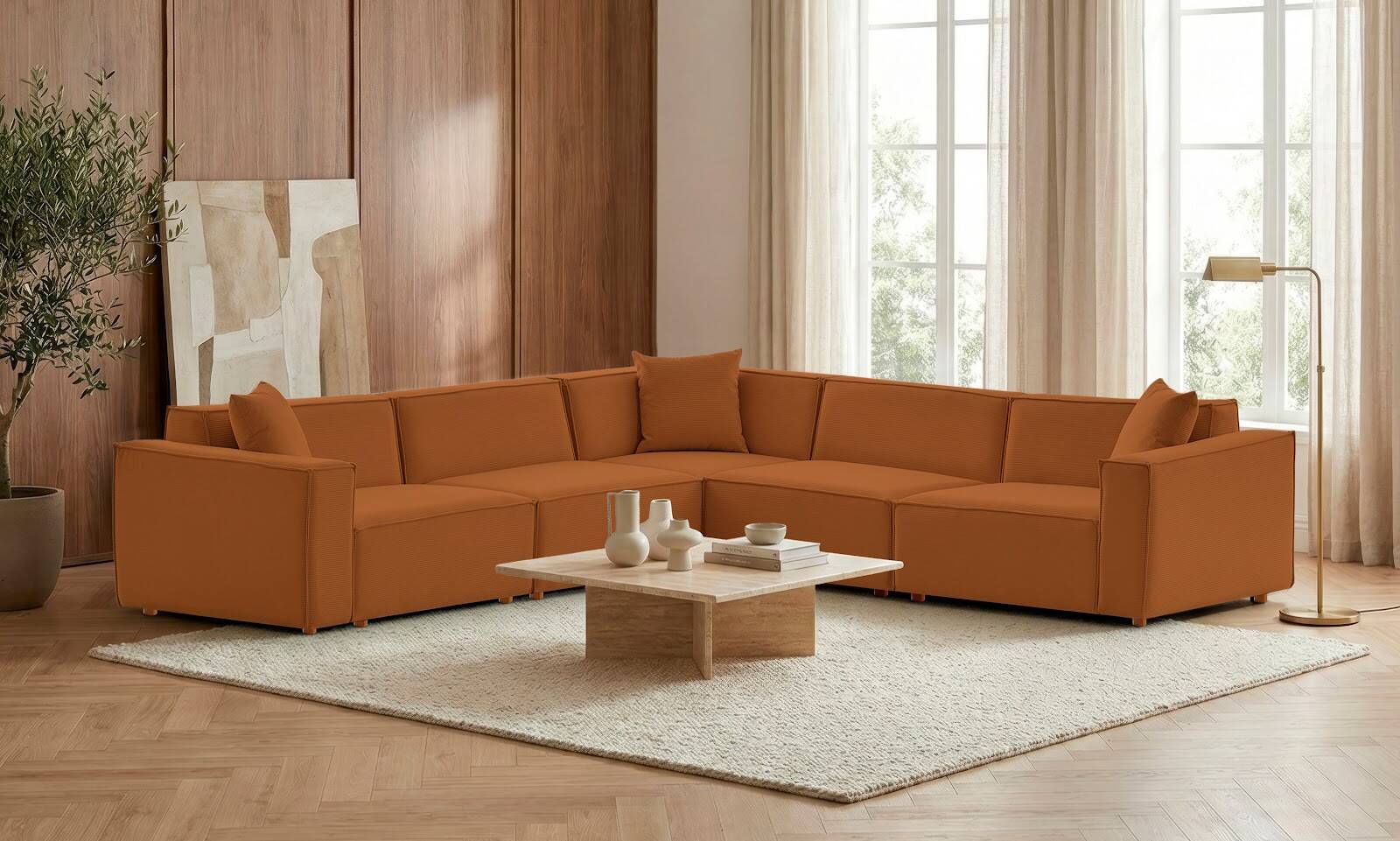 Asana 4 Tekli Köşe Fitilli Kadife Kiremit - 2