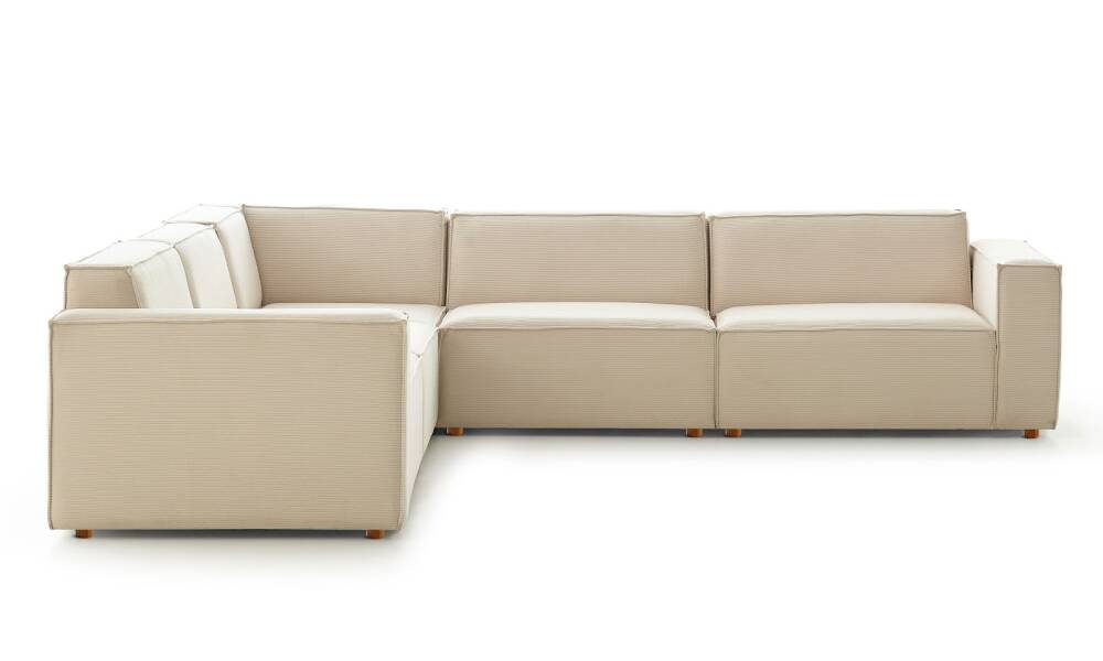 Asana 4 Tekli Köşe Fitilli Kadife Krem - 4