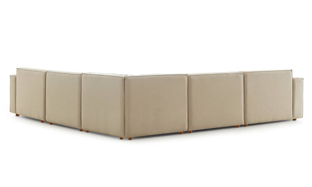 Asana 4 Tekli Köşe Fitilli Kadife Krem - 7