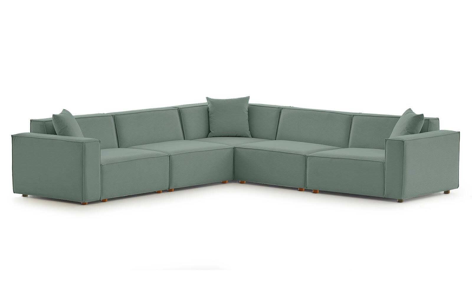 Asana 4 Tekli Köşe Fitilli Kadife Pastel Mavi - 1