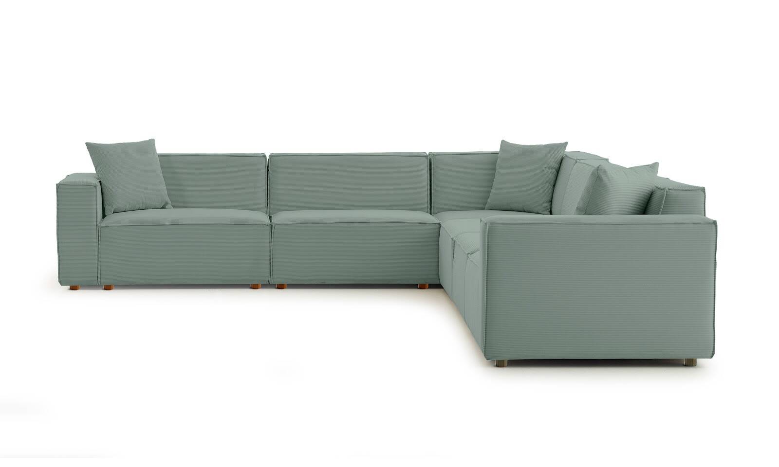 Asana 4 Tekli Köşe Fitilli Kadife Pastel Mavi - 3