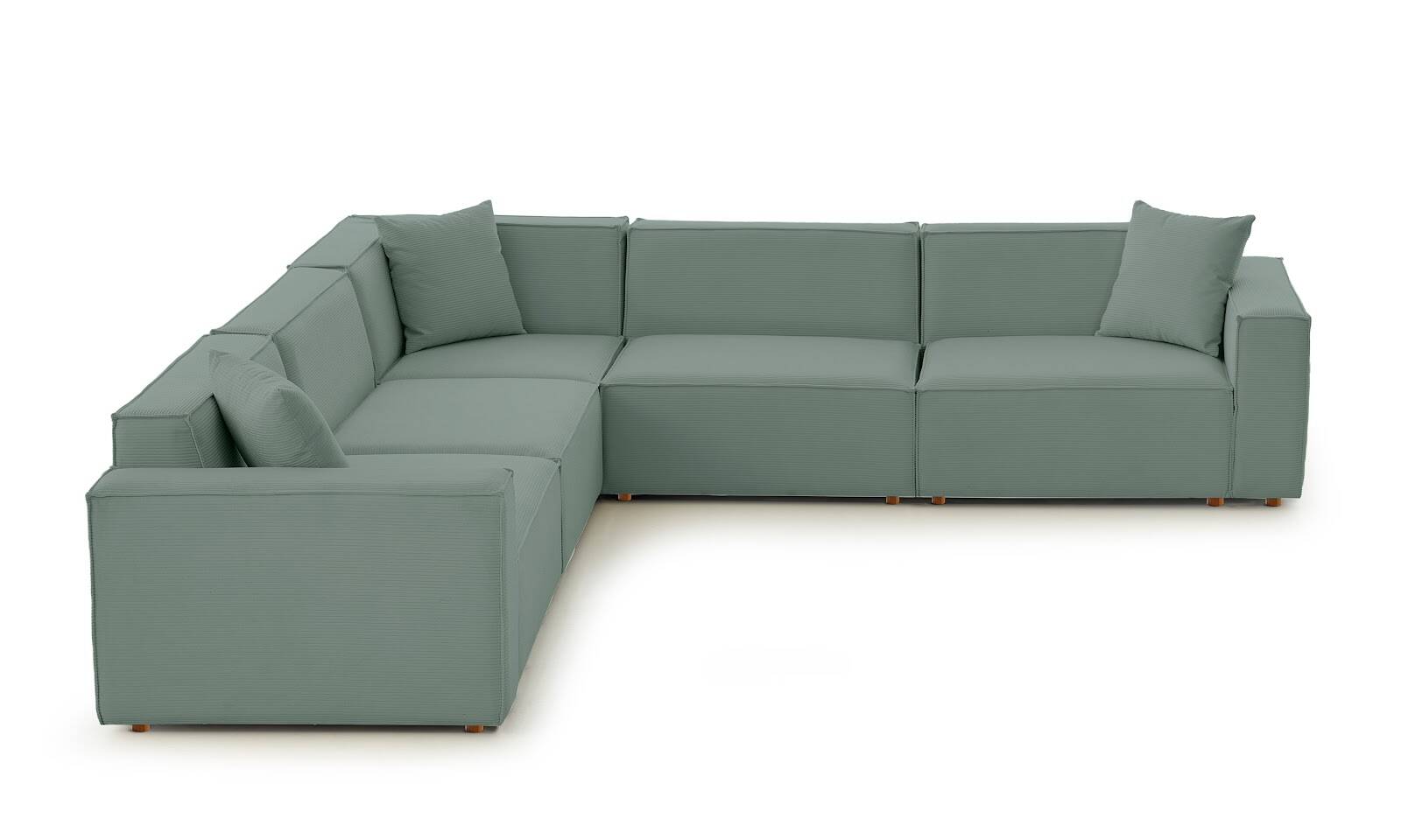 Asana 4 Tekli Köşe Fitilli Kadife Pastel Mavi - 4