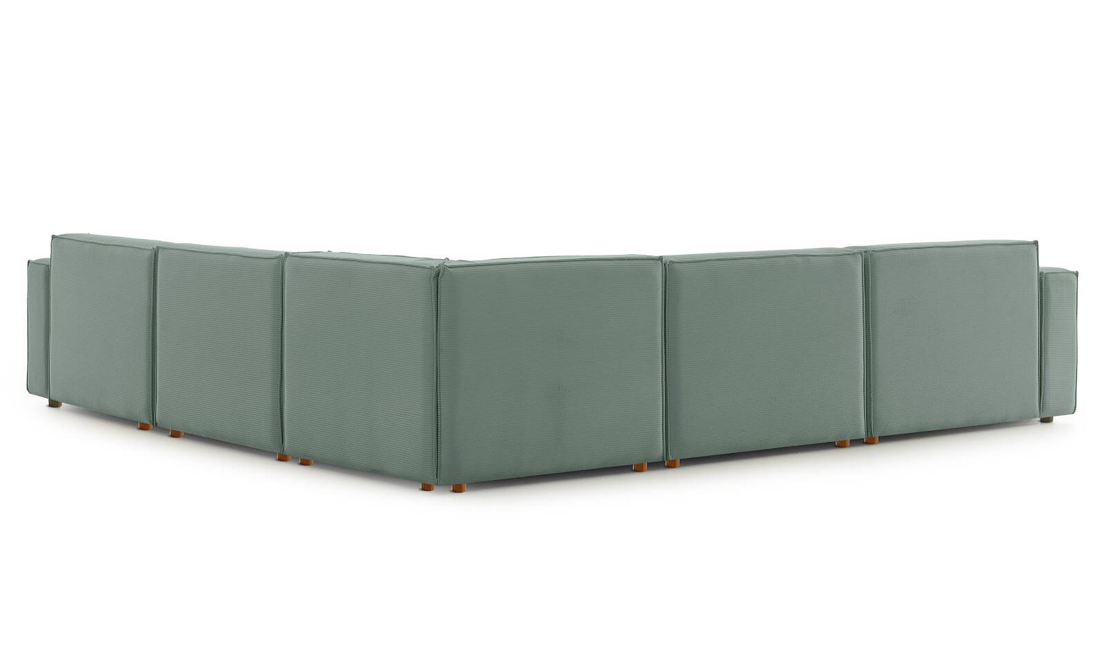 Asana 4 Tekli Köşe Fitilli Kadife Pastel Mavi - 6