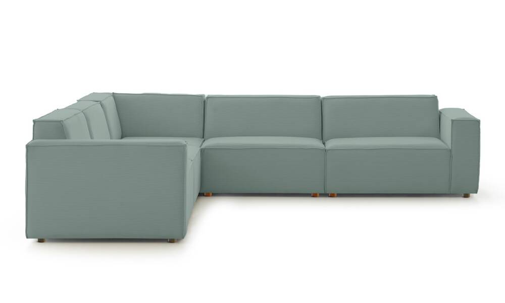 Asana 4 Tekli Köşe Fitilli Kadife Pastel Mavi - 5