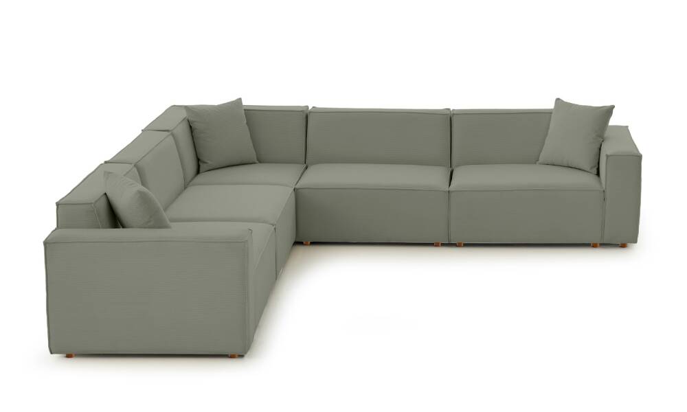 Asana 4 Tekli Köşe Fitilli Kadife Su Yeşili - 4