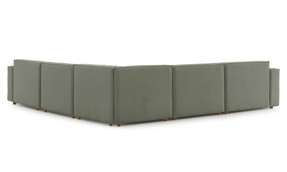 Asana 4 Tekli Köşe Fitilli Kadife Su Yeşili - 6