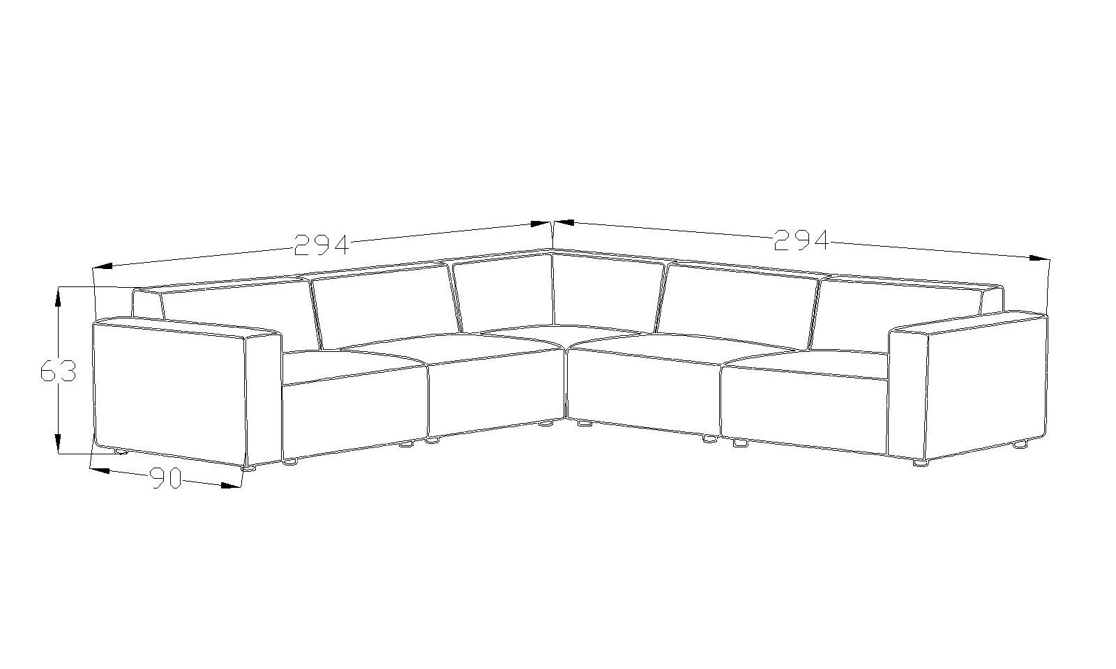 Ölçüler - Asana 4 Tekli Köşe Fitilli Kadife Su Yeşili
