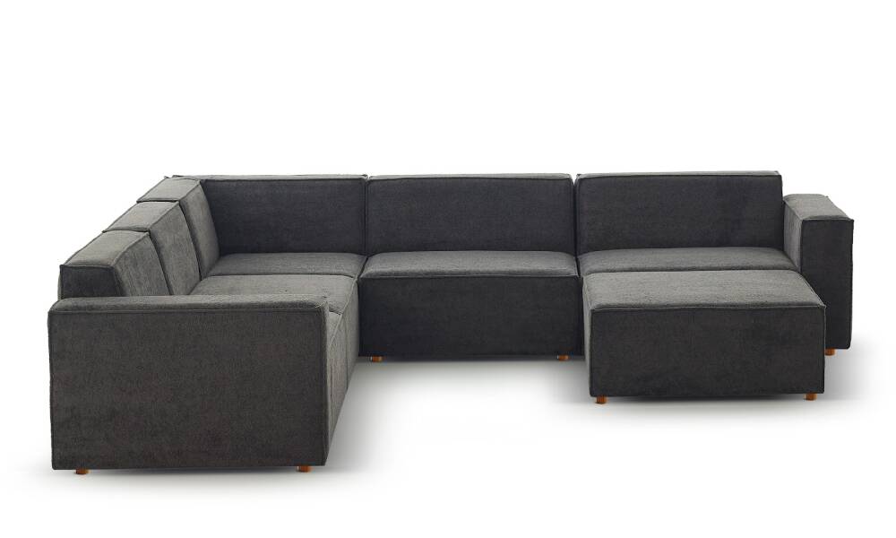 Asana 4 Tekli Köşe Puf Bukle Antrasit - 3