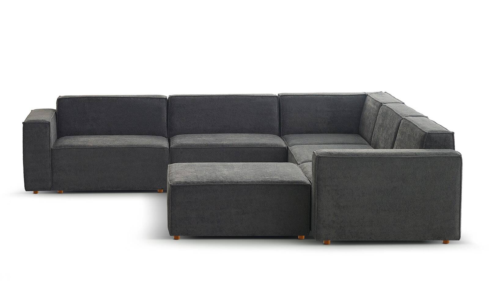 Asana 4 Tekli Köşe Puf Bukle Antrasit - 4