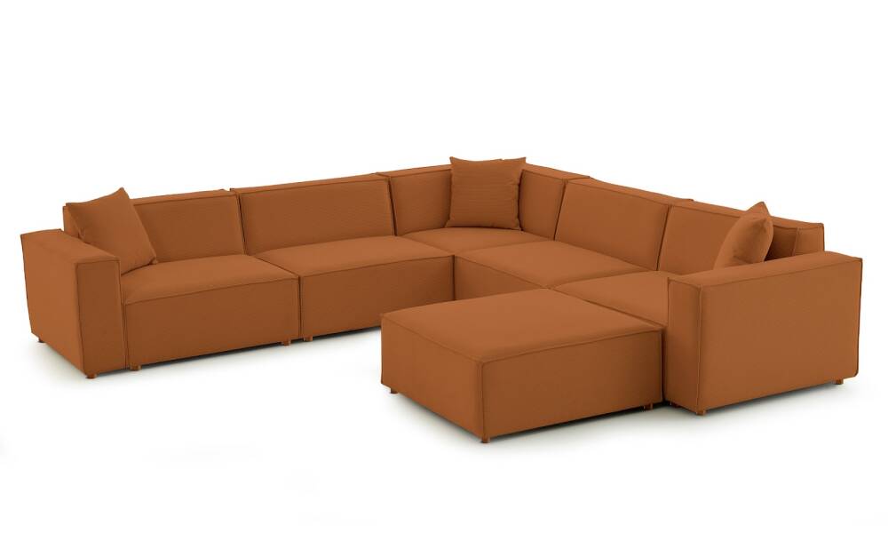 Asana 4 Tekli Köşe Puf Fitilli Kadife Kiremit