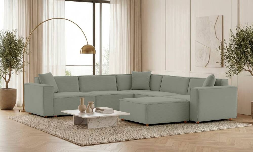 Asana 4 Tekli Köşe Puf Fitilli Kadife Su Yeşili (1)