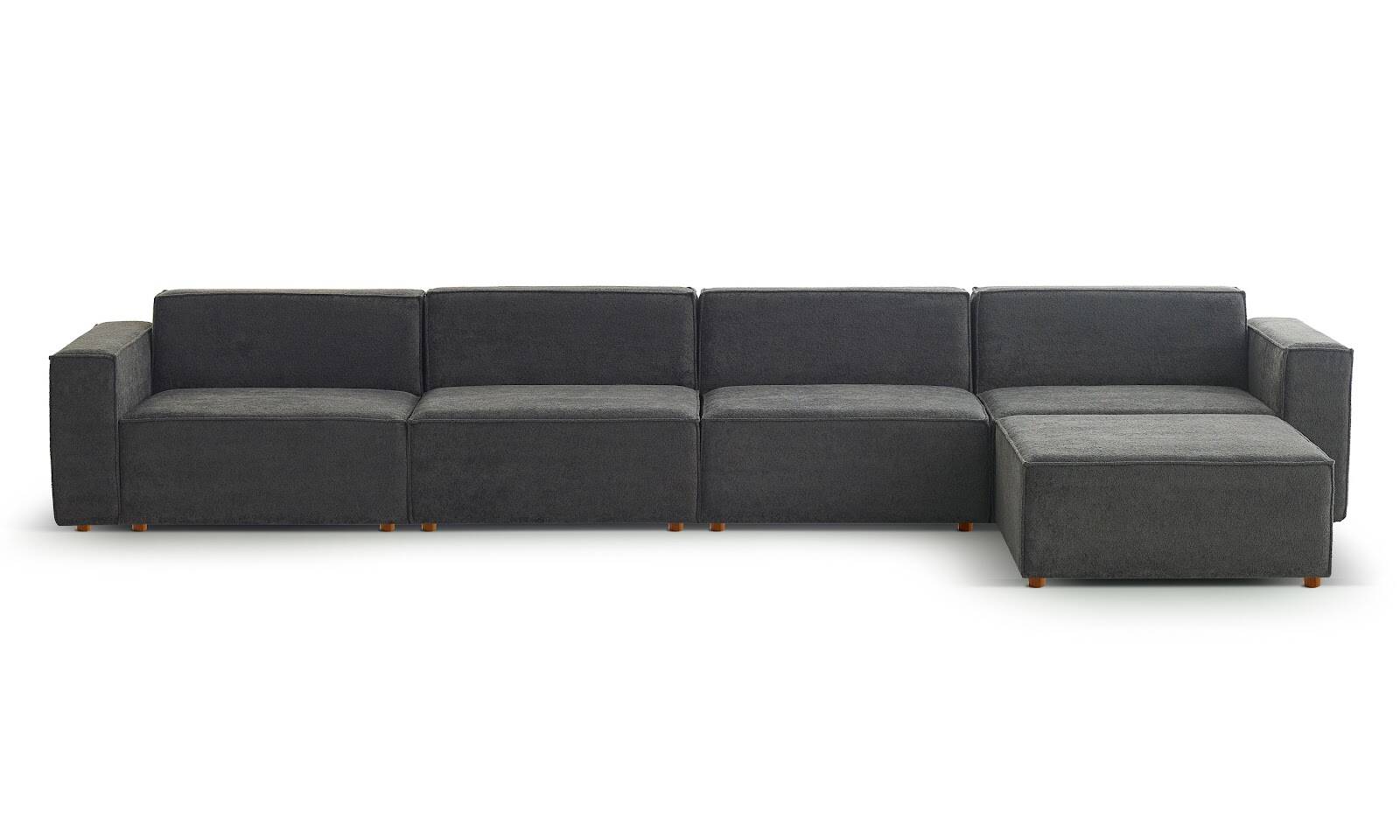 Asana 4 Tekli Puf Bukle Antrasit - 1