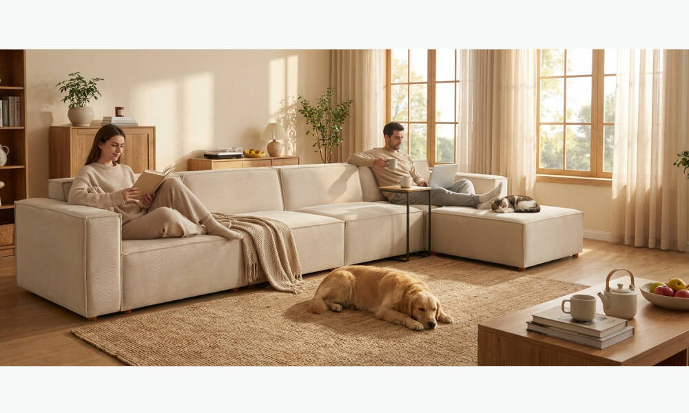 Asana 4 Tekli Puf Fitilli Kadife Krem - 4