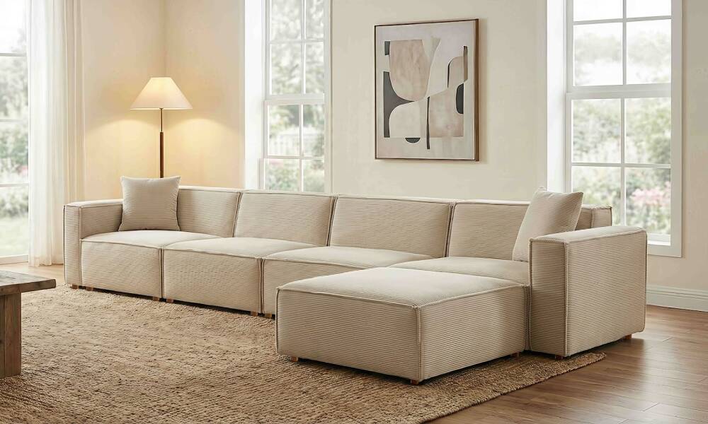 Asana 4 Tekli Puf Fitilli Kadife Krem (1)