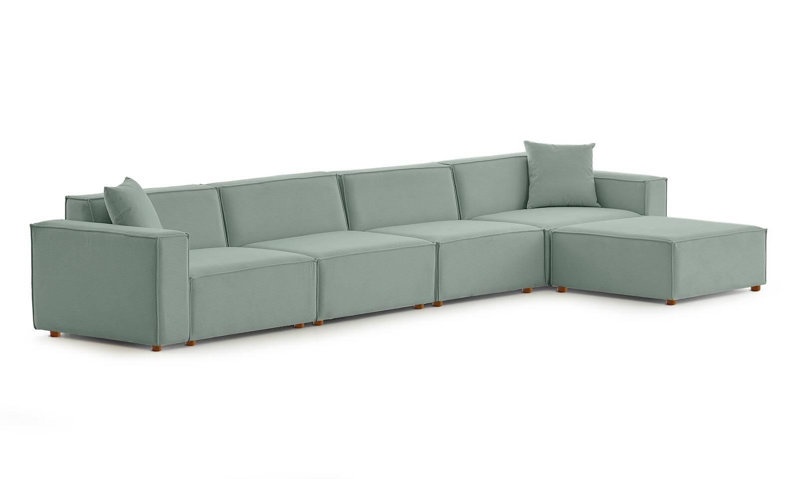 Asana 4 Tekli Puf Fitilli Kadife Pastel Mavi - 4