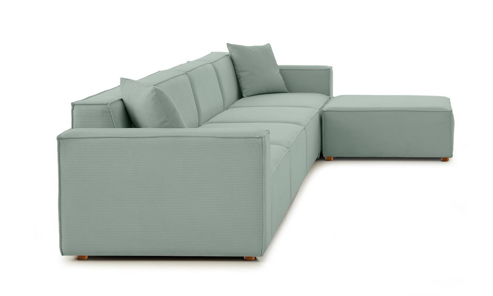 Asana 4 Tekli Puf Fitilli Kadife Pastel Mavi - 8