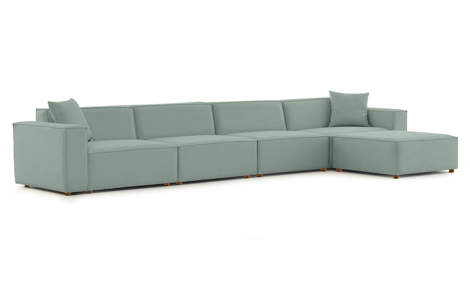 Asana 4 Tekli Puf Fitilli Kadife Pastel Mavi - 6