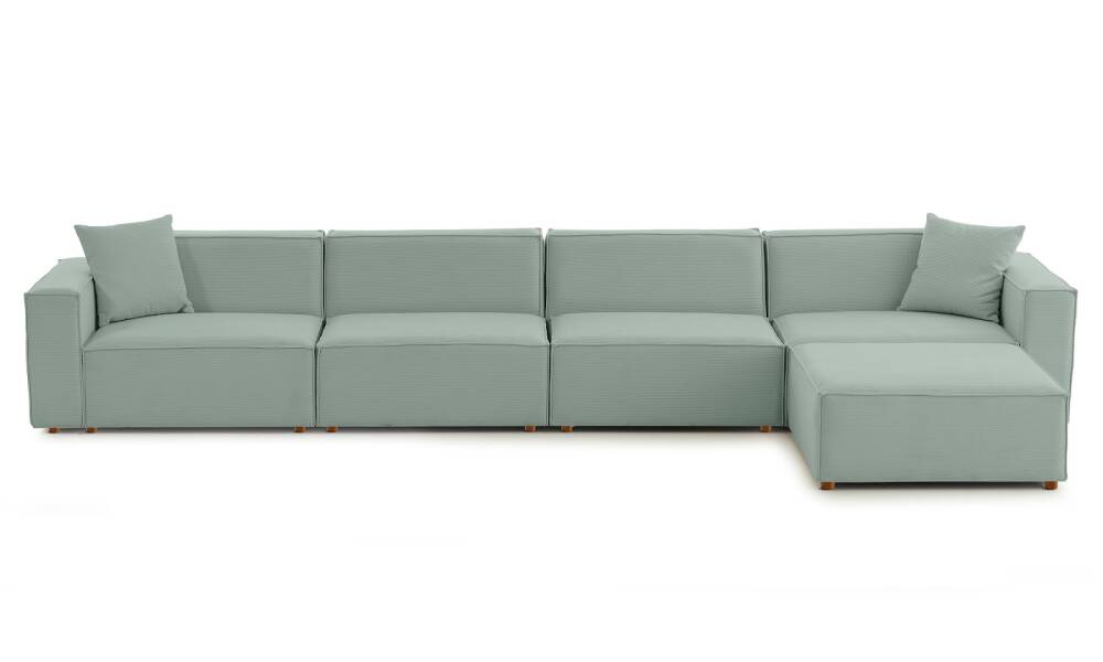 Asana 4 Tekli Puf Fitilli Kadife Pastel Mavi - 3