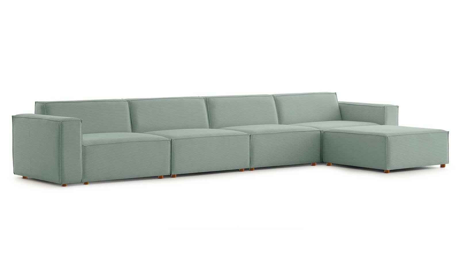 Asana 4 Tekli Puf Fitilli Kadife Pastel Mavi - 5