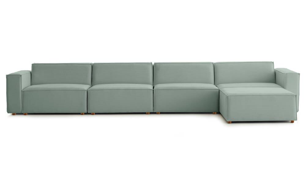 Asana 4 Tekli Puf Fitilli Kadife Pastel Mavi