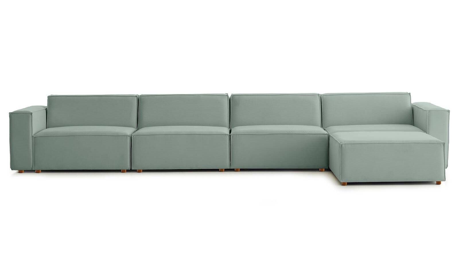 Asana 4 Tekli Puf Fitilli Kadife Pastel Mavi - 1