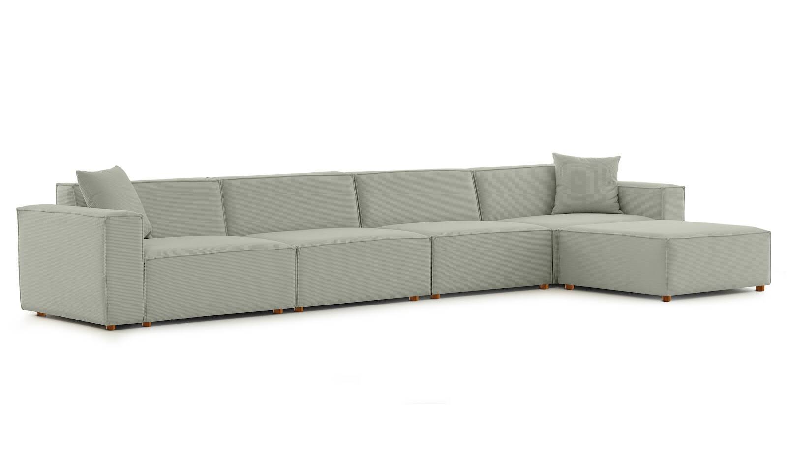 Asana 4 Tekli Puf Fitilli Kadife Su Yeşili - 6