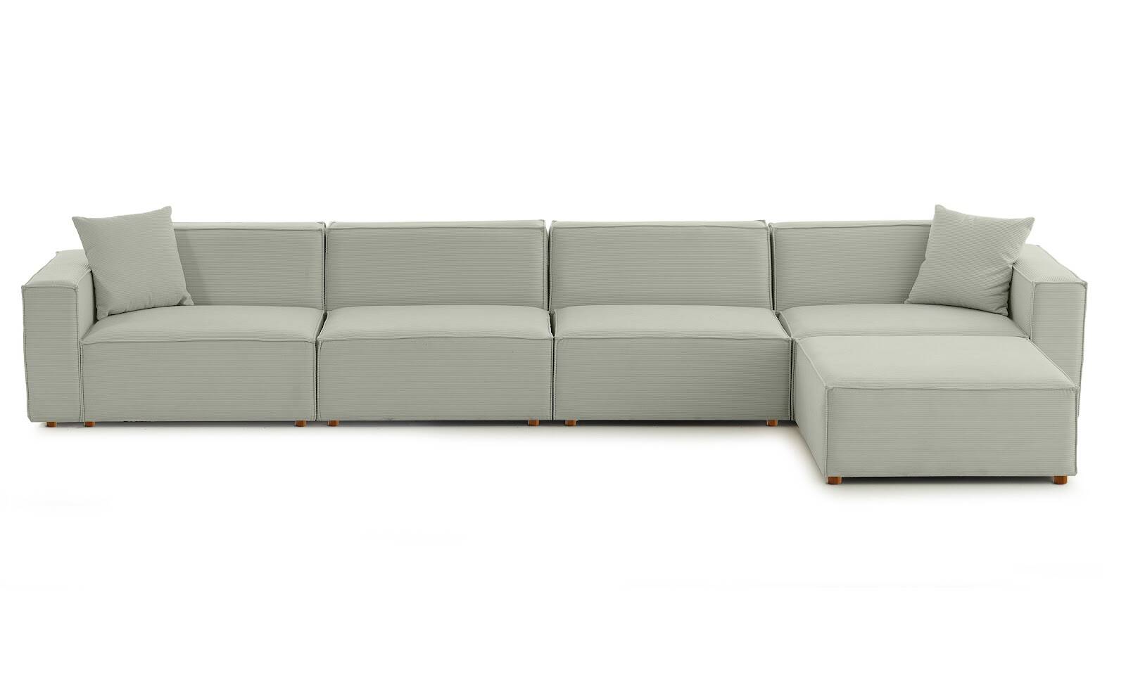 Asana 4 Tekli Puf Fitilli Kadife Su Yeşili - 3