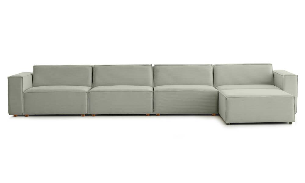 Asana 4 Tekli Puf Fitilli Kadife Su Yeşili