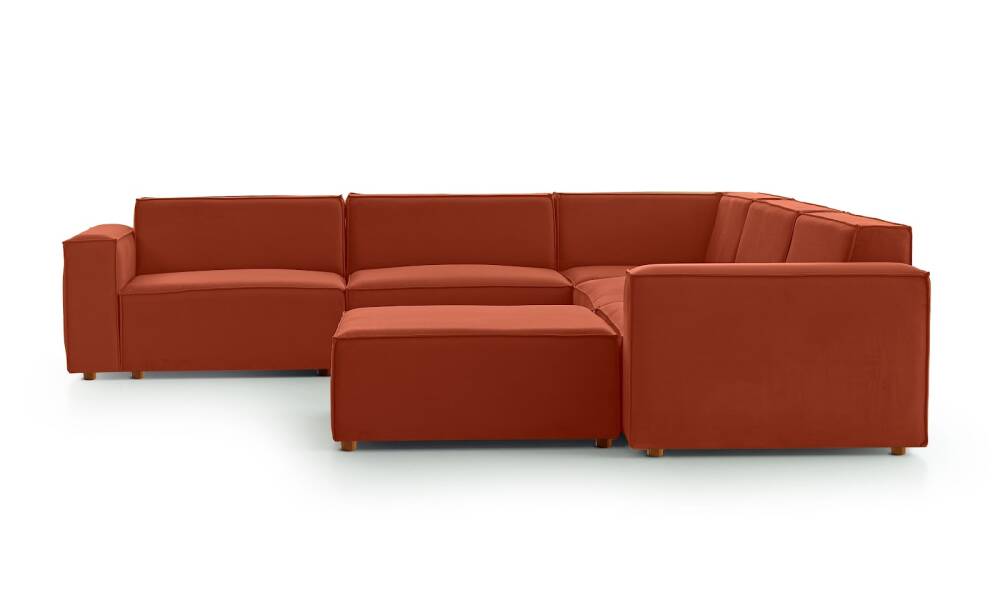 Asana 4TekliKosePuf Kadife Kiremit (1)