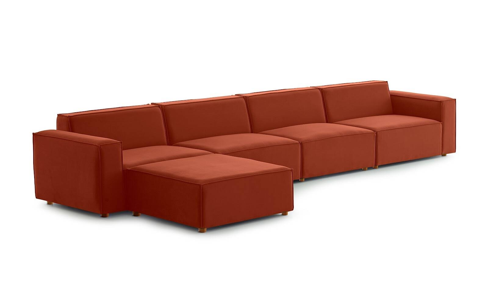 Asana 4TekliPuf Kadife Kiremit - 1